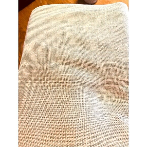 2 pc Linen Curtains Privacy with Light Filtering incld 2 pc Holdbacks Angora-Tan - Picture 3 of 7